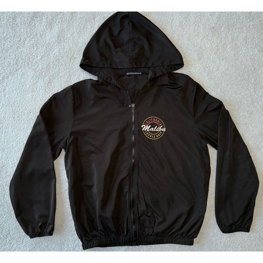 Brandy Melville Malibu CA Locals Only Full Zip Jacket Sz S